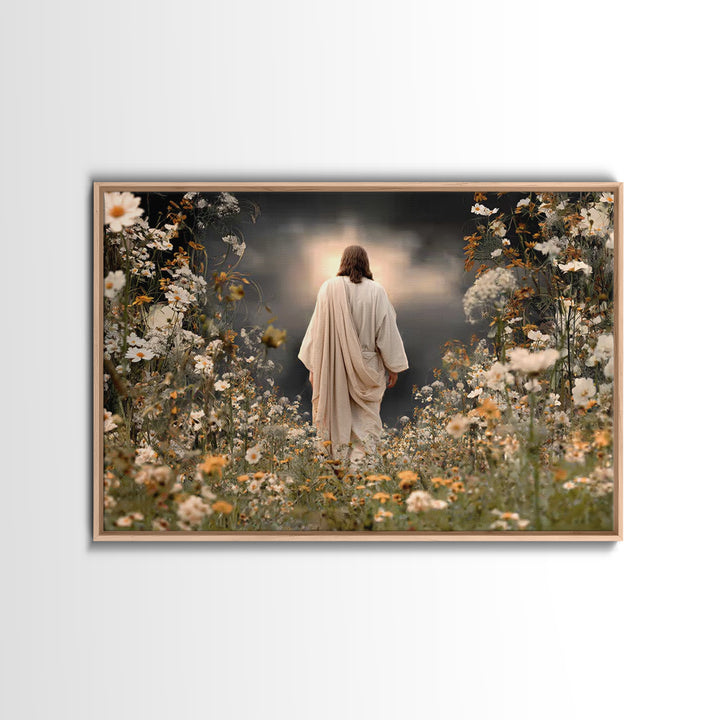 Path Of Light – Framed Canvas Print – Christian Wall Art – Jesus Painting – Christian Art Canvas – Moody Christian Art – Christian Gift Ide