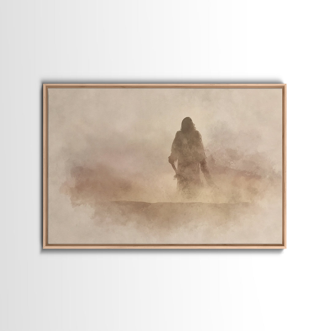Desert Vision | Framed Canvas Print | Christian Art Canvas | Christian Wall Art | Jesus Painting | Minimalist Christian Art | Christian Art