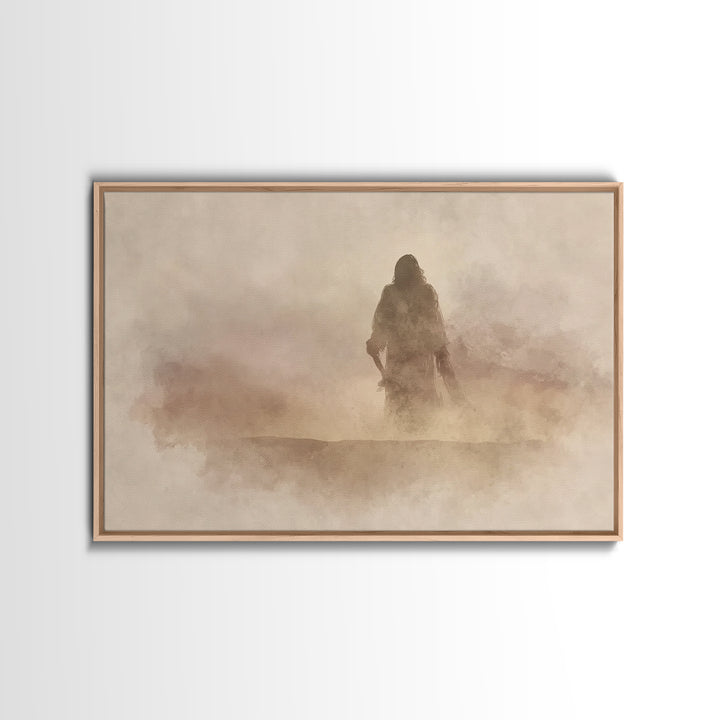 Desert Vision | Framed Canvas Print | Christian Art Canvas | Christian Wall Art | Jesus Painting | Minimalist Christian Art | Christian Art
