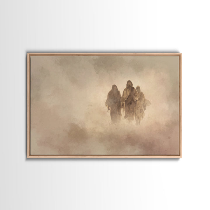 Pilgrim Companions – Framed Canvas Print – Christian Wall Art – Jesus Painting – Christian Art Canvas – Abstract Christian Art – Christian