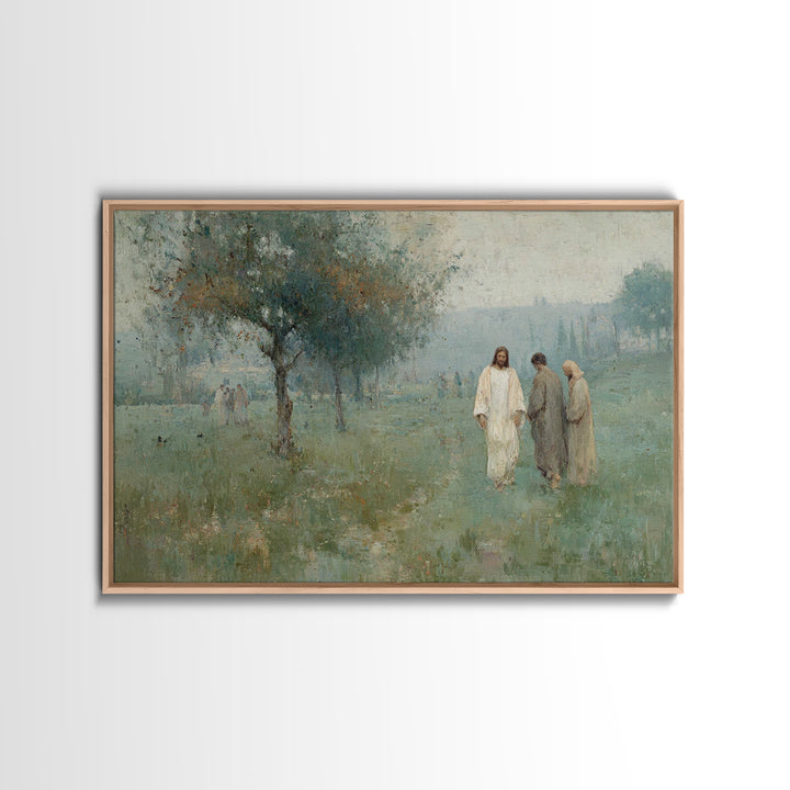 Garden Walk Light – Framed Canvas Print – Christian Wall Art – Jesus Painting – Christian Art Canvas – Modern Christian Painting – Christia