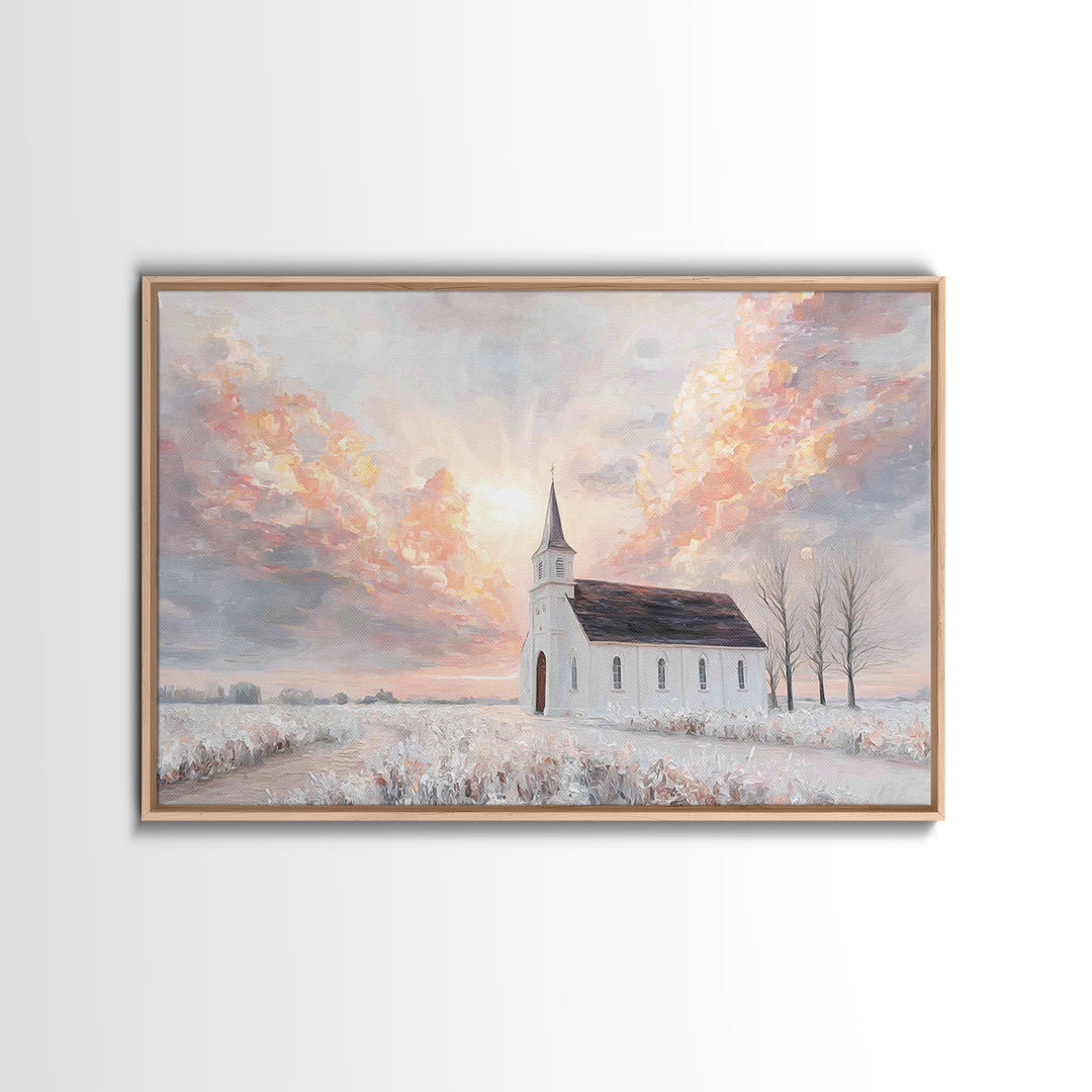 Dawnlit Sanctuary, Framed Canvas Print, Christian Art Canvas, Christian Wall Art, Christian Art, Modern Christian Art, Christian Gift Ideas