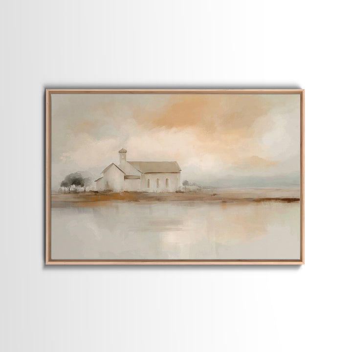 Quiet Church Hope | Framed Canvas Print | Christian Wall Art | Christian Art Canvas | Minimalist Christian Art | Christian Decor | Christia