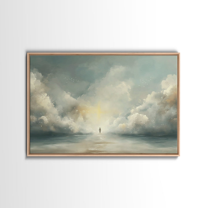 Heavenly Passage – Framed Canvas Print – Christian Wall Art – Jesus Painting – Christian Art Canvas – Modern Christian Art – Christmas Art