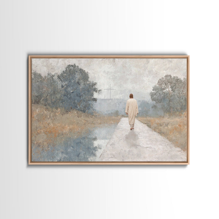 Path Of Mercy | Framed Canvas Print | Christian Art Canvas | Christian Wall Art | Large Christian Painting | Jesus Painting | Christmas Art