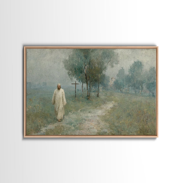 Garden Of Peace – Framed Canvas Print – Christian Art Canvas – Vintage Christian Art – Christian Wall Art – Jesus Painting – Christian Gift