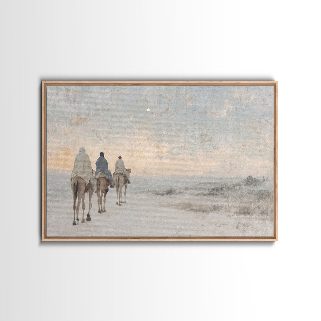 Silent Caravan – Framed Canvas Print – Christian Wall Art – Christian Christmas Art – Christian Art Canvas – Christian Decor – Christmas Ar