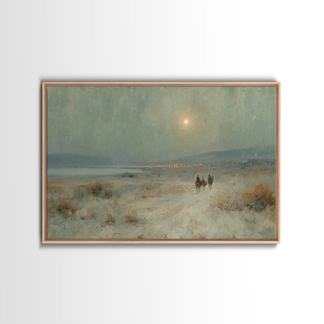 Three Kings Trail – Framed Canvas Print – Christian Art Canvas – Christian Wall Art – Christian Decor – Christian Christmas Art – Christmas