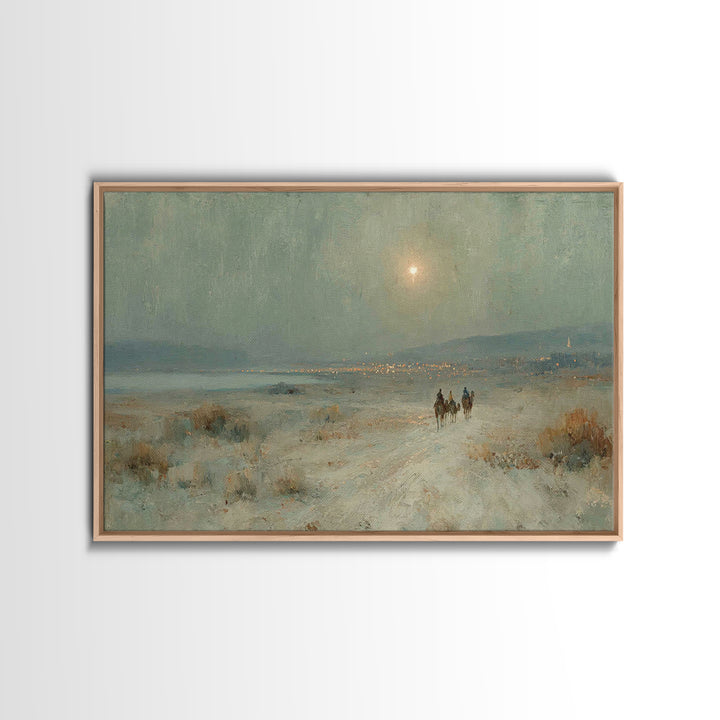 Three Kings Trail – Framed Canvas Print – Christian Art Canvas – Christian Wall Art – Christian Decor – Christian Christmas Art – Christmas