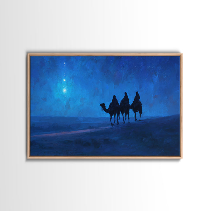 Bethlehem Starrise – Framed Canvas Print – Christian Decor – Christian Wall Art – Christian Christmas Art – Christian Art Canvas – Christma