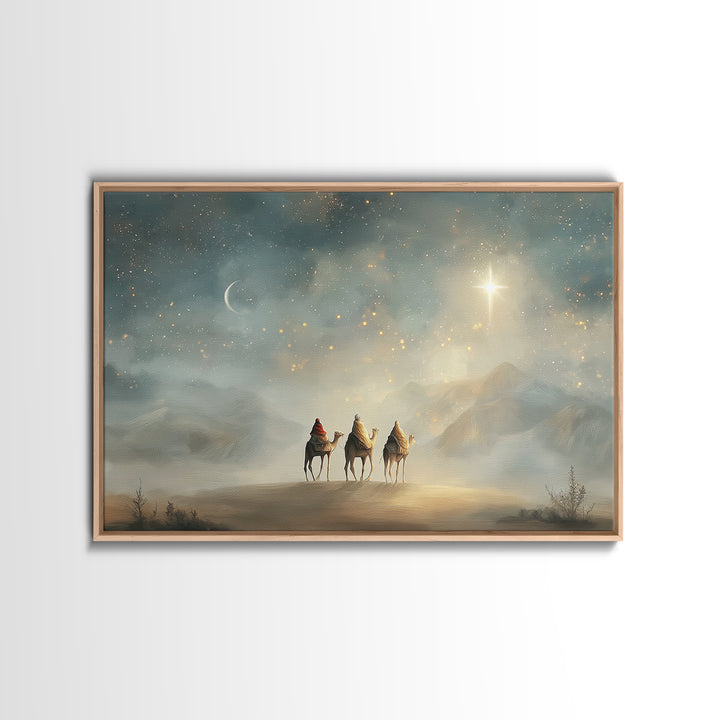 Starward Steps – Framed Canvas Print – Christmas Art – Christian Art Canvas – Christian Wall Art – Christian Decor – Christian Christmas Ar