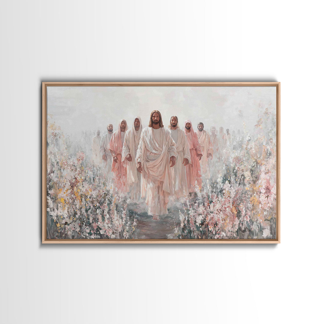 Rose Garden Path – Framed Canvas Print – Christian Wall Art – Jesus Painting – Christian Art Canvas – Christian Christmas Art