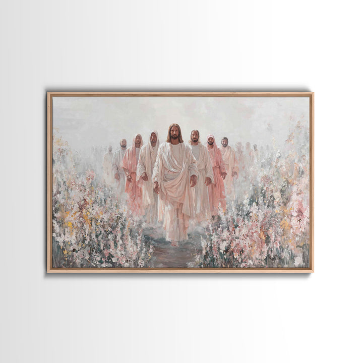 Rose Garden Path – Framed Canvas Print – Christian Wall Art – Jesus Painting – Christian Art Canvas – Christian Christmas Art