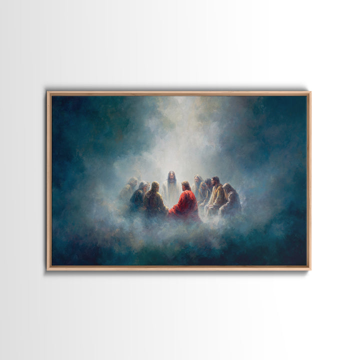 Upper Room Glow | Framed Canvas Print | Christian Art Canvas | Christian Wall Art | Jesus Painting | Christmas Art