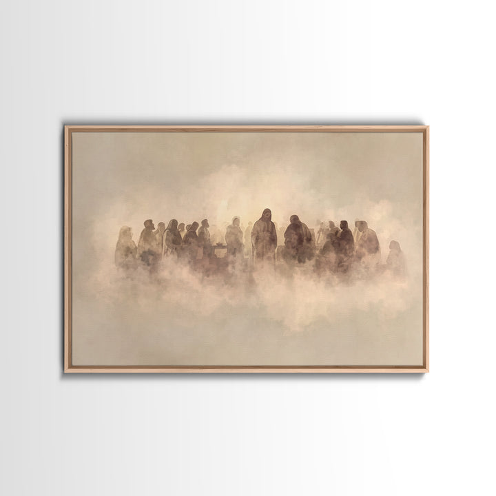 Cloudlit Assembly – Framed Canvas Print – Jesus Painting – Christian Art Canvas – Christian Wall Art – Christian Gift