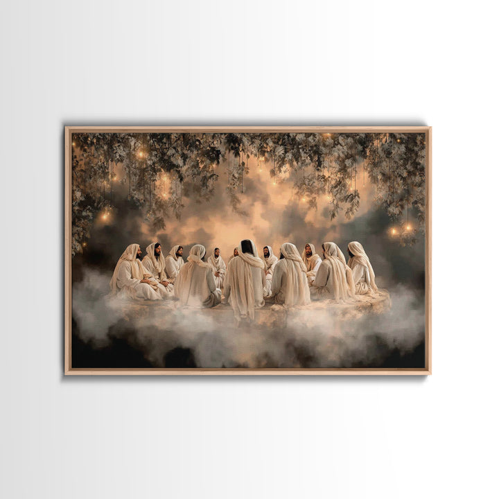 Starborne Council | Framed Canvas Print | Christian Art Canvas | Jesus Painting | Christian Wall Art | Christian Christmas