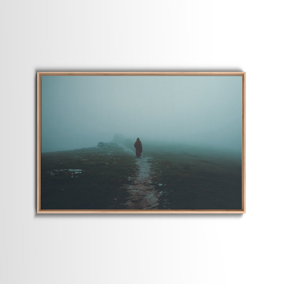 Solitude In Faith – Framed Canvas Print – Christian Art Canvas – Moody Christian Art – Jesus Painting – Christian Wall Art