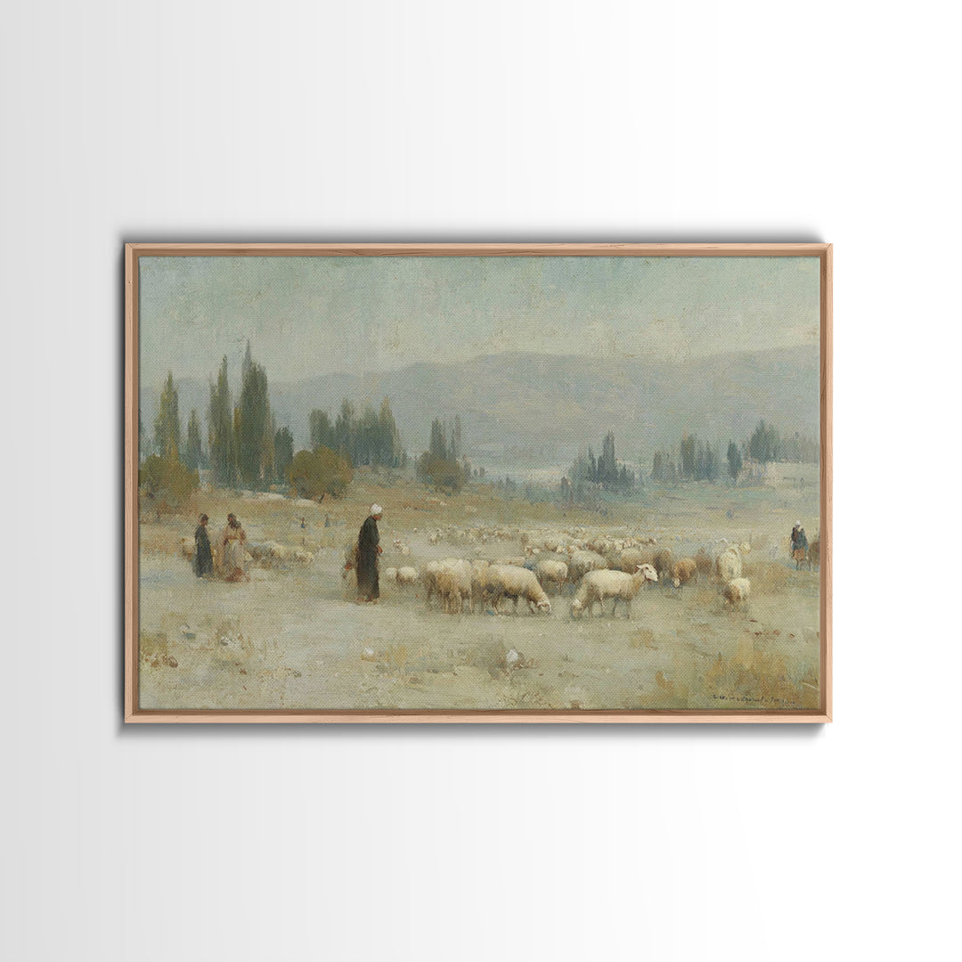 Desert Shepherds – Framed Canvas Print – Christian Art Canvas – Christian Christmas Art – Christian Wall Art – Christmas Art – Christian Gi