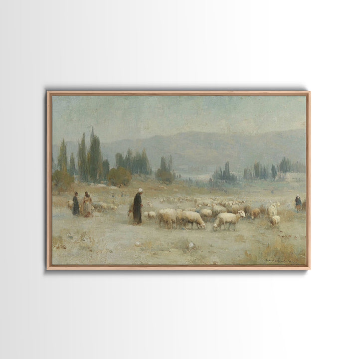 Desert Shepherds – Framed Canvas Print – Christian Art Canvas – Christian Christmas Art – Christian Wall Art – Christmas Art – Christian Gi