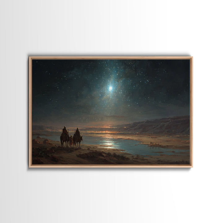 Distant Promise – Framed Canvas Print – Christian Christmas Art – Christian Art Canvas – Christian Wall Art – Christmas Art – Jesus Paintin