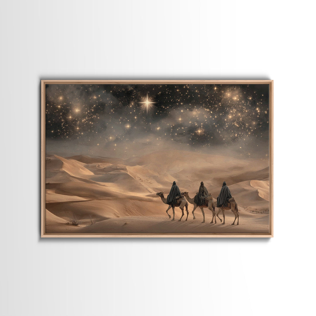 Desert Kings – Framed Canvas Print – Christian Wall Art – Christian Gift Ideas – Christian Art Canvas – Christmas Art – Christian Christmas