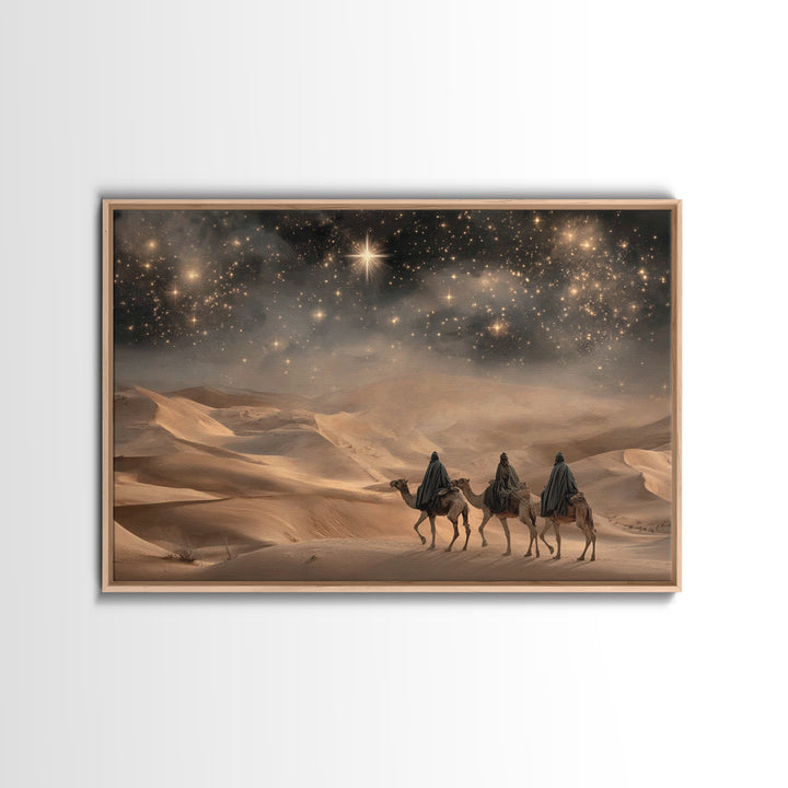 Desert Kings – Framed Canvas Print – Christian Wall Art – Christian Gift Ideas – Christian Art Canvas – Christmas Art – Christian Christmas
