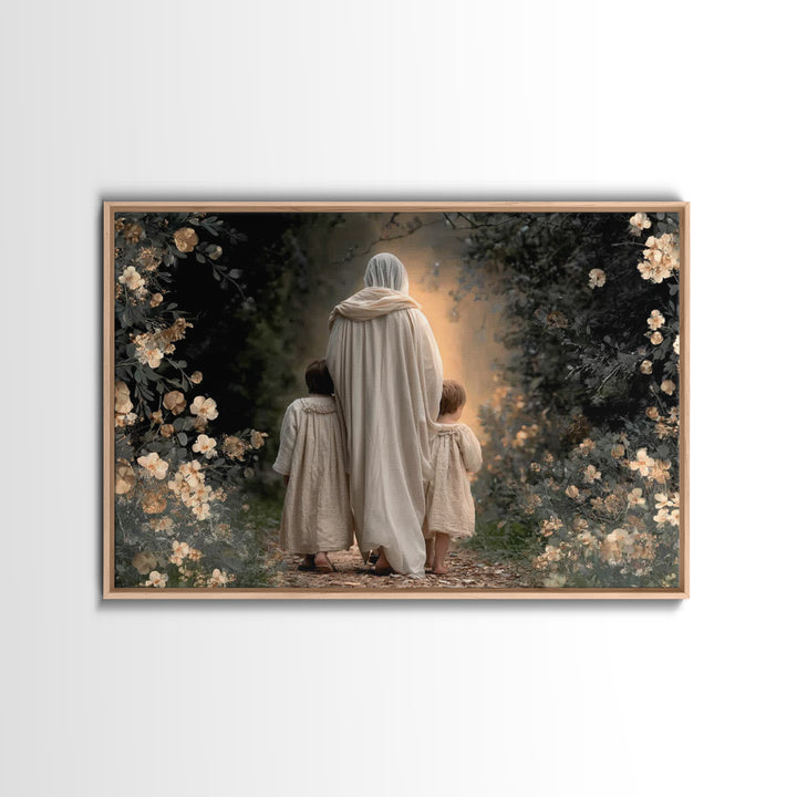 Guiding Shepherd – Framed Canvas Print – Christian Art Canvas – Jesus Painting – Christian Wall Art – Christian Gift – Christian Art