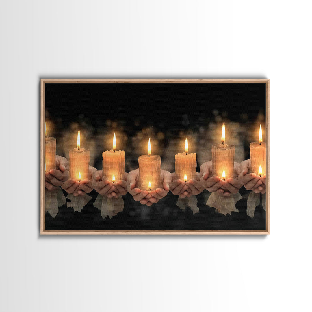 Holy Candle Line – Framed Canvas Print – Christian Wall Art – Christian Art Work – Christian Art Gift – Subtle Christian Art