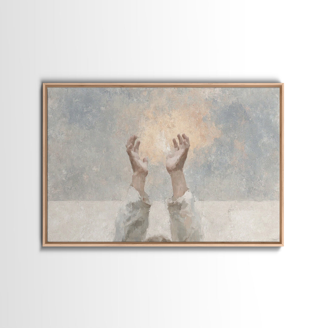 Radiant Offering – Framed Canvas Print – Christian Art Work – Minimalist Christian Art – Christian Wall Art – Abstract Christian Art – Chri