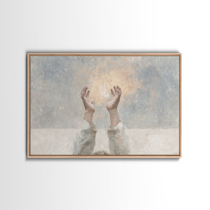 Radiant Offering – Framed Canvas Print – Christian Art Work – Minimalist Christian Art – Christian Wall Art – Abstract Christian Art – Chri