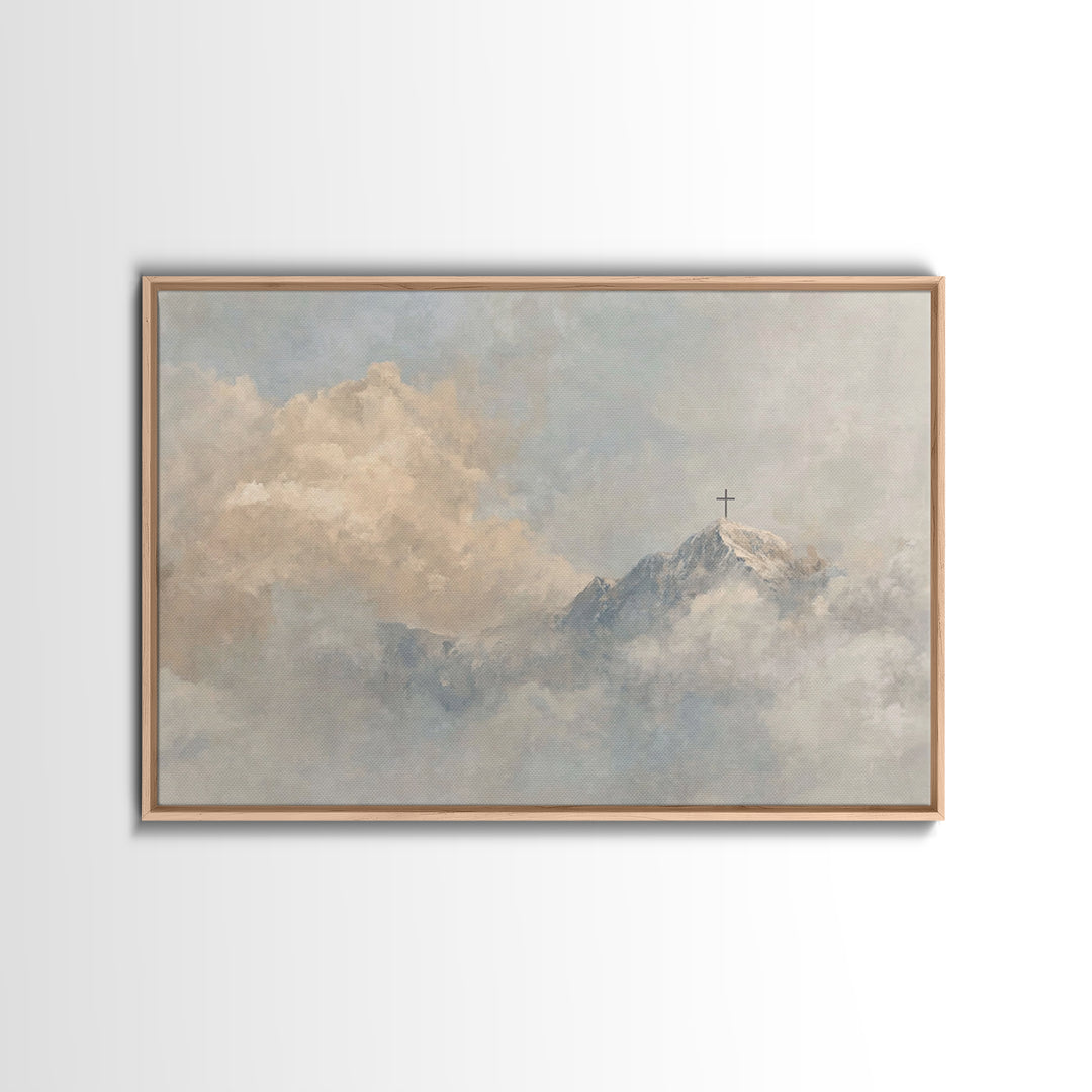 Heavenward Summit, Framed Canvas Print, Christian Art Canvas, Christian Wall Art, Subtle Christian Art, Large Christian Painting, Christian