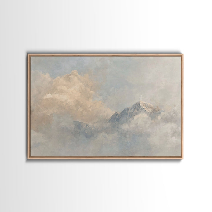 Heavenward Summit, Framed Canvas Print, Christian Art Canvas, Christian Wall Art, Subtle Christian Art, Large Christian Painting, Christian