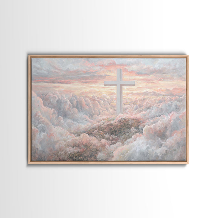 Cloudrise Hope | Framed Canvas Print | Christian Art Canvas | Modern Christian Art | Subtle Christian Art | Christian Decor for Home | Chri