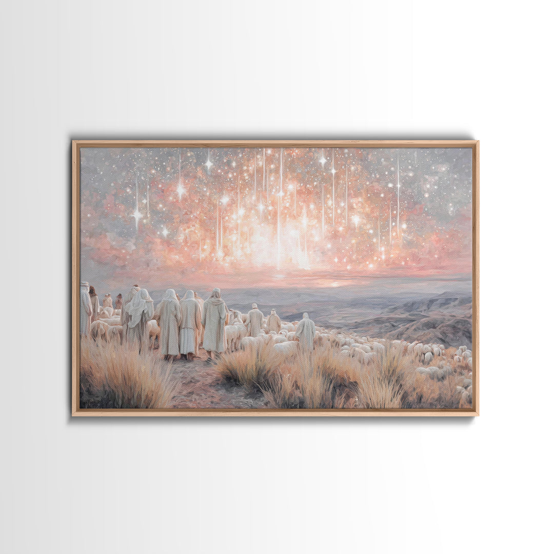 Dawn Of Glory – Framed Canvas Print – Christian Christmas Art – Christian Wall Art – Christian Art Canvas – Christmas Art – Christian Gift