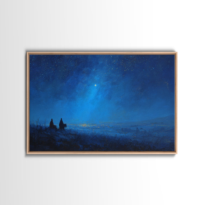 Bethlehem Journey – Framed Canvas Print – Christian Art Canvas – Christian Wall Art – Christmas Art – Jesus Christmas Art – Christian Chris