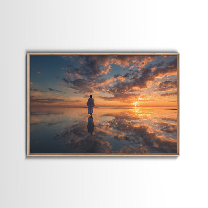 Sunrise Grace Path, Framed Canvas Print, Christian Art Canvas, Jesus Painting, Christian Wall Art, Large Christian Painting, Christian Art