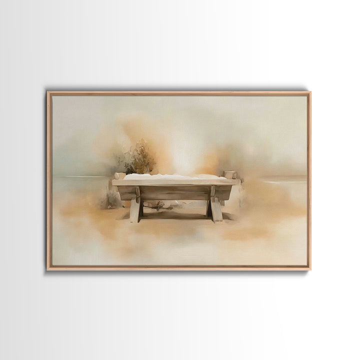 Manger Hope – Framed Canvas Print – Christmas Art – Christian Art Canvas – Christian Wall Art – Christian Christmas Decor – Subtle Christia