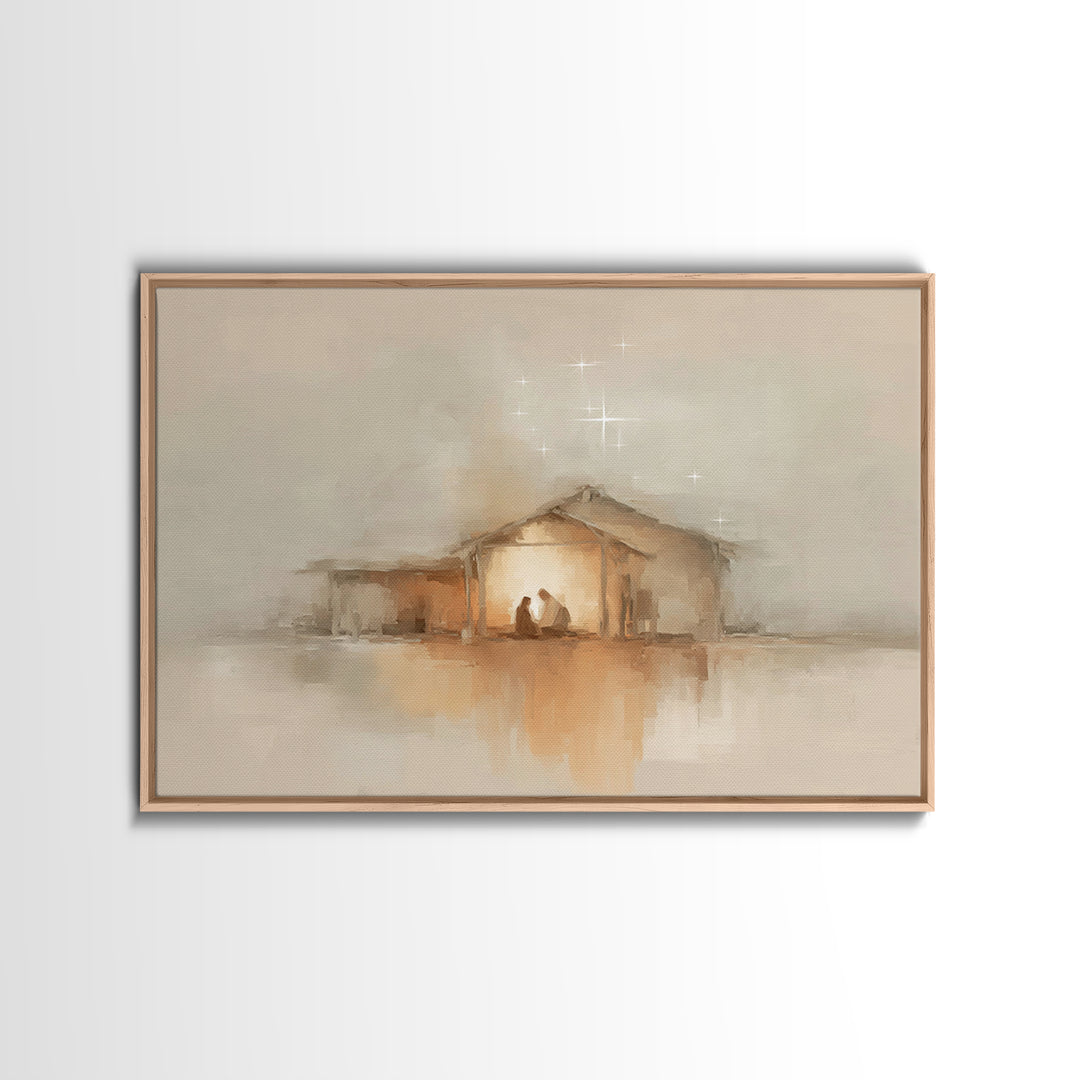 Sacred Family Light – Framed Canvas Print – Christian Art – Christian Wall Art – Jesus Art Print – Christian Art Canvas – Christian Decor