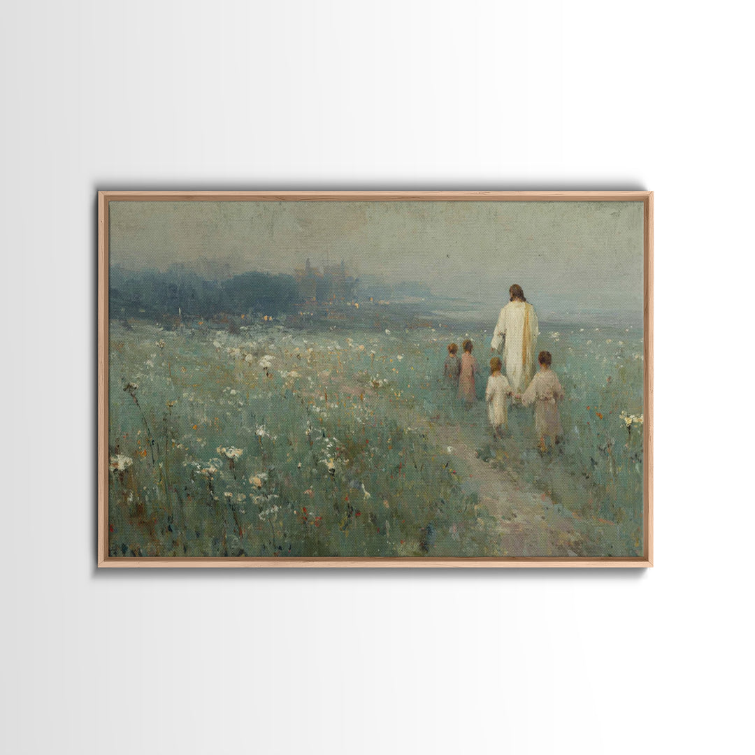 Fields Of Mercy – Framed Canvas Print – Christian Art Painting – Jesus Art Print – Moody Christian Art – Christian Wall Art – Christmas Art