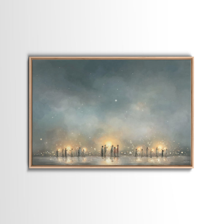 Starry Communion | Framed Canvas Print | Christian Art Canvas | Christian Wall Art | Modern Christian Art | Christmas Art | Christian Gift