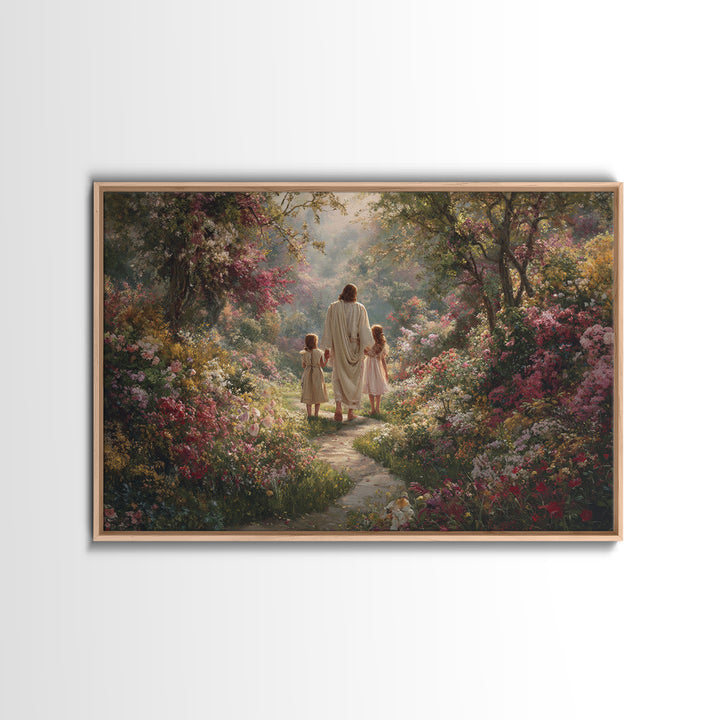 Heavenly Garden Walk – Framed Canvas Print – Christian Art Canvas – Christian Art – Christian Wall Art – Christian Gift