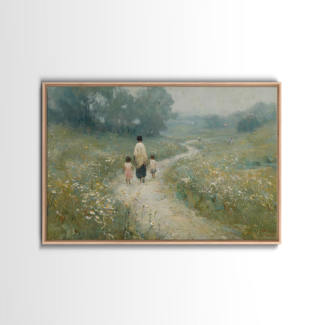 Meadow Family Hope, Framed Canvas Print, Christian Art, Christian Wall Art, Christian Art Canvas, Christian Decor