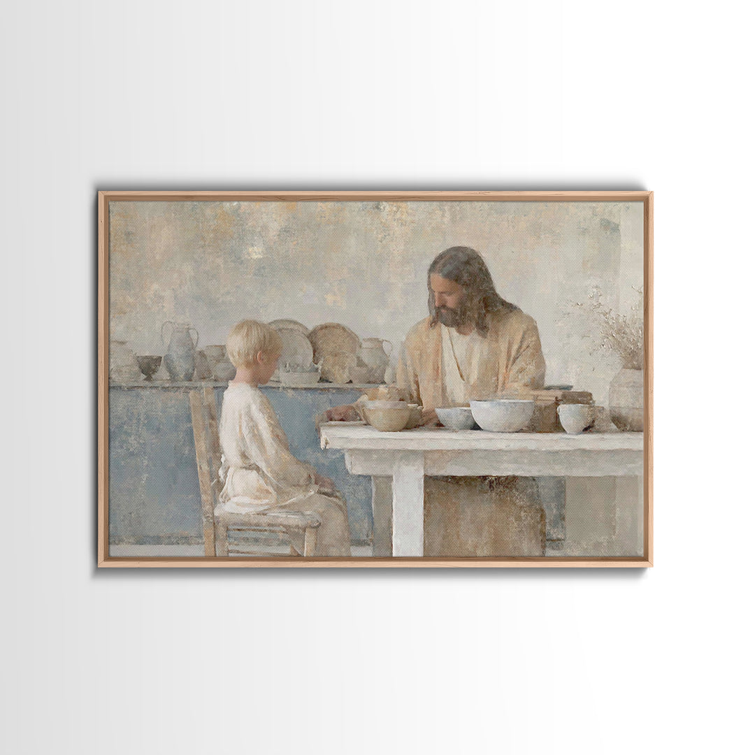 Quiet Morning Hope – Framed Canvas Print – Jesus Painting – Christian Art Canvas – Christian Wall Art – Christian Christmas – Christian Gif