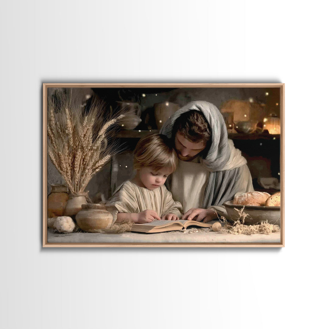 Humble Table Light | Framed Canvas Print | Christian Wall Art | Jesus Painting | Christian Art Canvas | Christian Gift | Vintage Christian