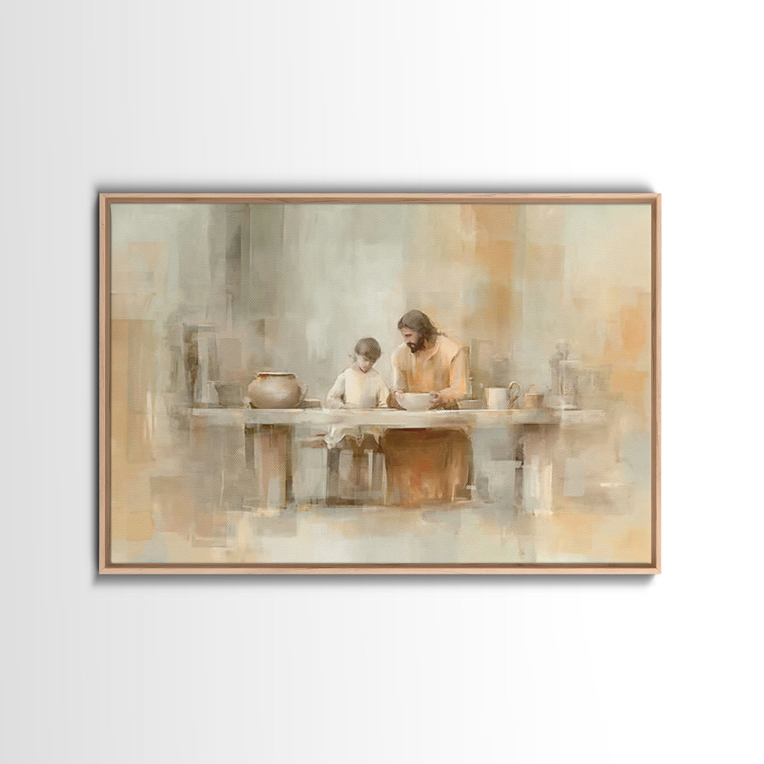 Teacher Of Peace – Framed Canvas Print – Jesus Painting – Christian Wall Art – Christian Art Canvas – Christian Gift Ideas – Modern Christi