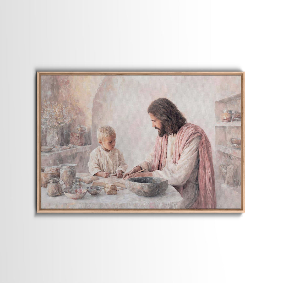 Home Of Faith, Framed Canvas Print, Christian Wall Art, Christian Art Canvas, Jesus Painting, Christian Christmas Art, Christian Decor