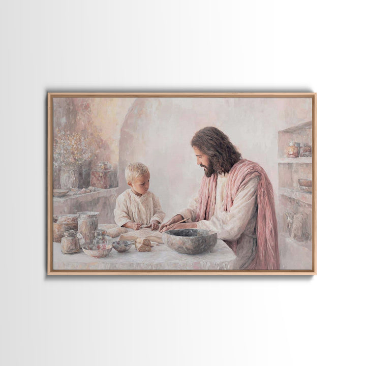 Home Of Faith, Framed Canvas Print, Christian Wall Art, Christian Art Canvas, Jesus Painting, Christian Christmas Art, Christian Decor