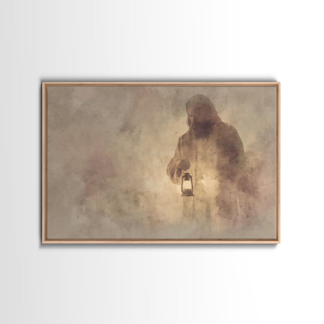Light Of Mercy, Framed Canvas Print, Christian Art Canvas, Jesus Painting, Christian Wall Art, Moody Christian Art, Christian Gift Ideas