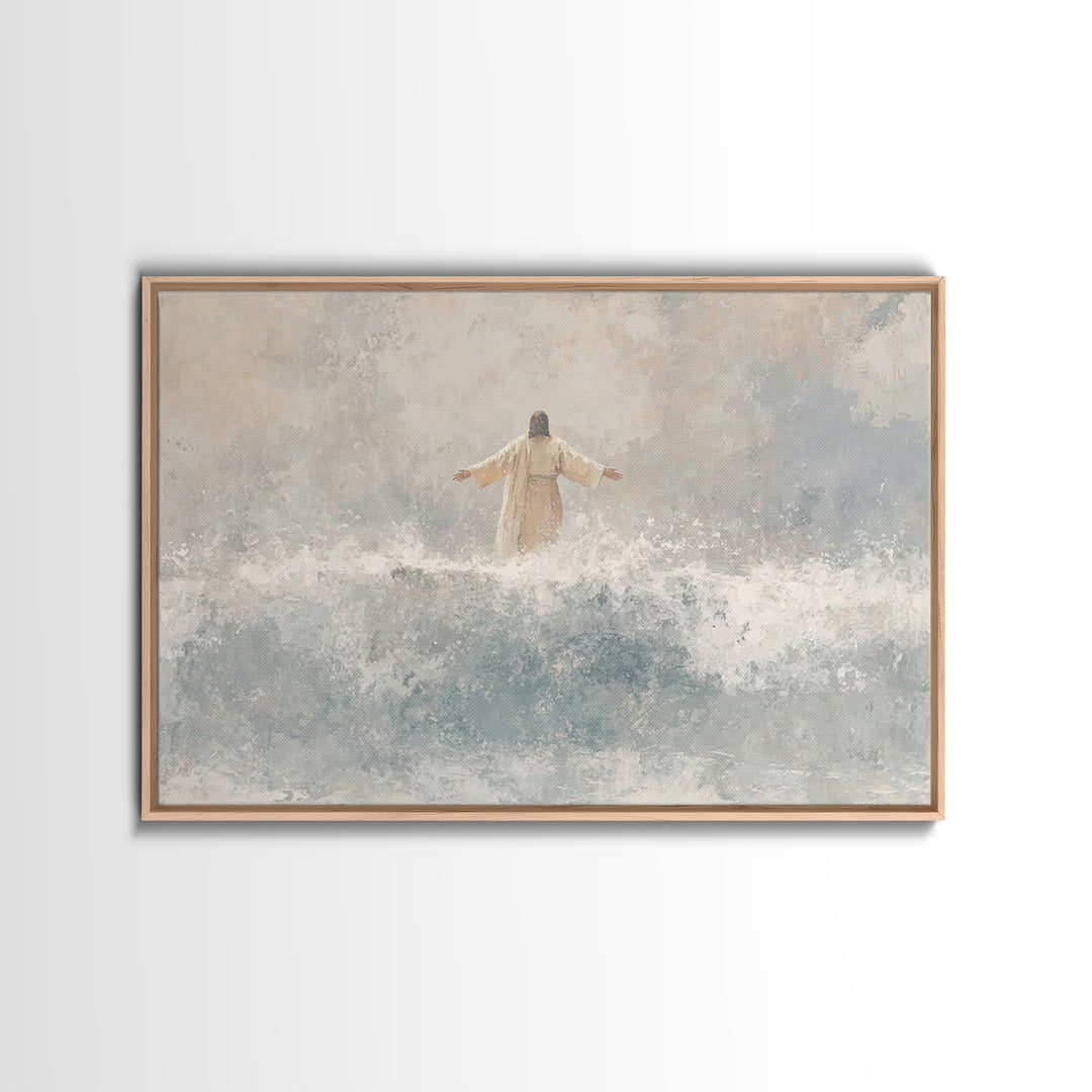 Waves Of Mercy – Framed Canvas Print – Christian Wall Art – Christian Art Canvas – Jesus Painting – Subtle Christian Art – Christian Home D