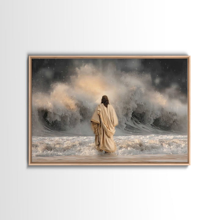 Stormlight Grace – Framed Canvas Print – Christian Art Canvas – Christmas Art Prints – Moody Christmas Art – Christian Wall Art – Jesus Pai